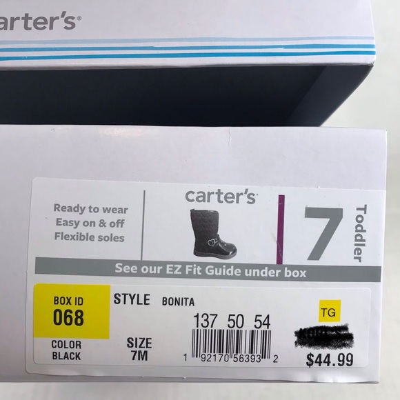 Carter's Bonita Toddler Girls Boots Riding Winter Black Shiny New 5 or 7 - Picture 8 of 11